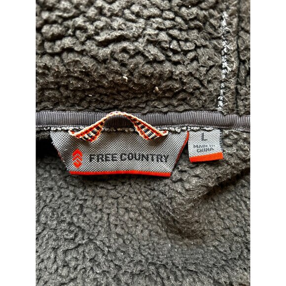 Free Country Hoodie Jacket Mens Large‎ Full Zip Gray Sherpa Fleece Fall/Winter - Picture 3 of 12